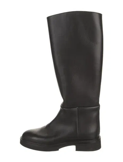 Pre-owned Khaite Leather Riding Boots In Black