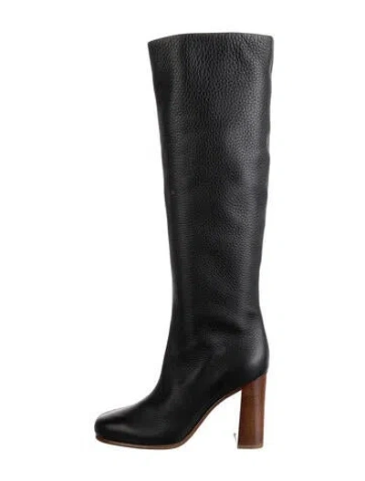 Pre-owned Khaite Leather Riding Boots In Black