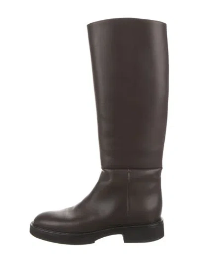 Pre-owned Khaite Leather Riding Boots In Brown