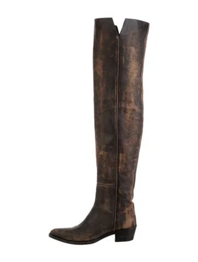 Pre-owned Khaite Leather Riding Boots In Brown