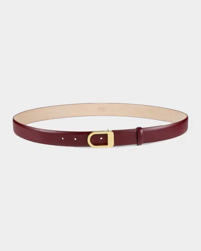 Khaite Leather Saddle Belt In Blue