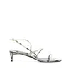 Khaite Strappy Python-embossed Kitten Sandals
