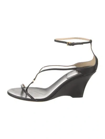 Pre-owned Khaite Leather Sandals In Black