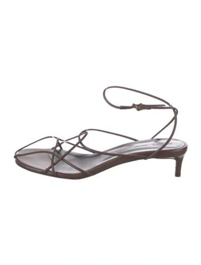 Pre-owned Khaite Leather Sandals In Black