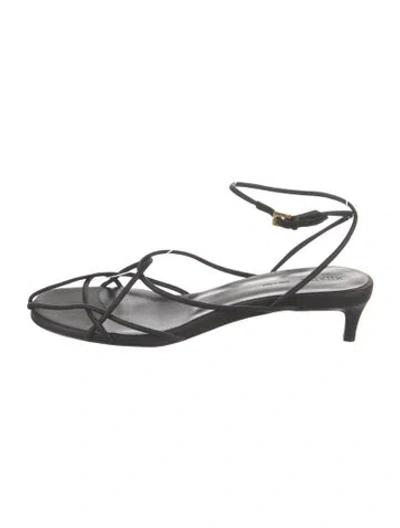 Pre-owned Khaite Leather Sandals In Black