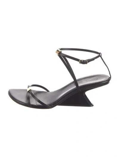 Pre-owned Khaite Leather Sandals In Black