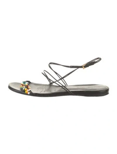Pre-owned Khaite Leather Sandals In Black