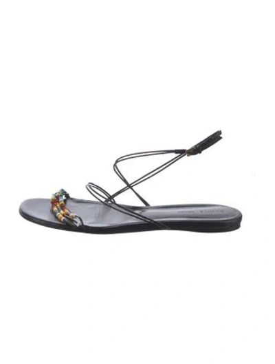 Pre-owned Khaite Leather Sandals In Black