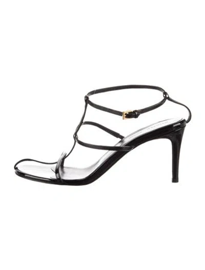 Pre-owned Khaite Leather Sandals In Black