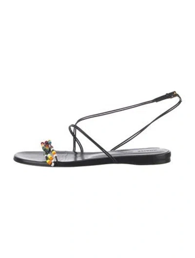 Pre-owned Khaite Leather Sandals In Black