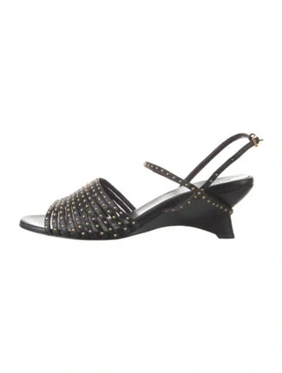 Pre-owned Khaite Leather Sandals In Black
