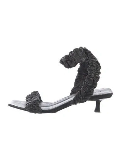 Pre-owned Khaite Leather Sandals In Black