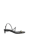 Khaite Loop Beaded Leather Sandals In Black Multi