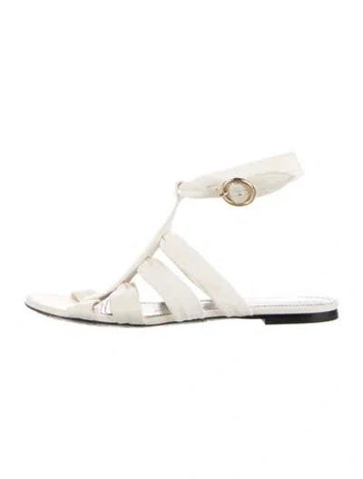 Pre-owned Khaite Leather Sandals In Neutral