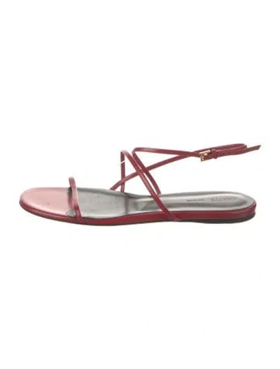 Pre-owned Khaite Leather Sandals In Red