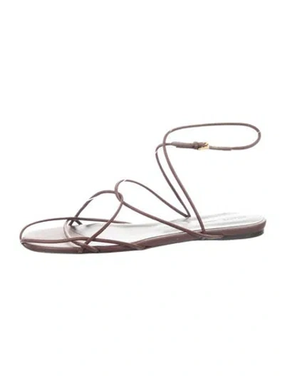 Pre-owned Khaite Leather Sandals In Silver