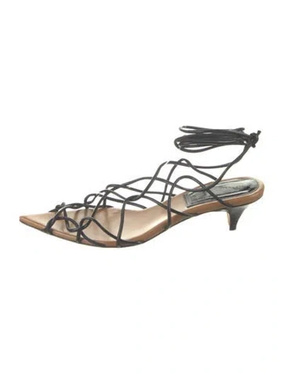 Pre-owned Khaite Leather Sandals In Silver