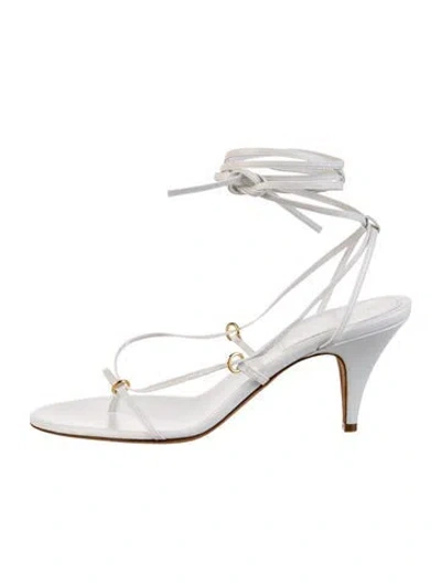 Pre-owned Khaite Leather Sandals In White