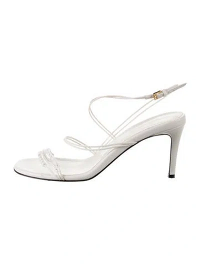 Pre-owned Khaite Leather Sandals In White