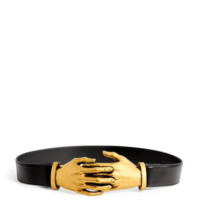 Khaite Hand Leather Belt In Black