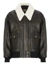 Khaite Leather Shellar Jacket In Black
