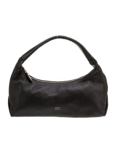 Pre-owned Khaite Leather Shoulder Bag In Black