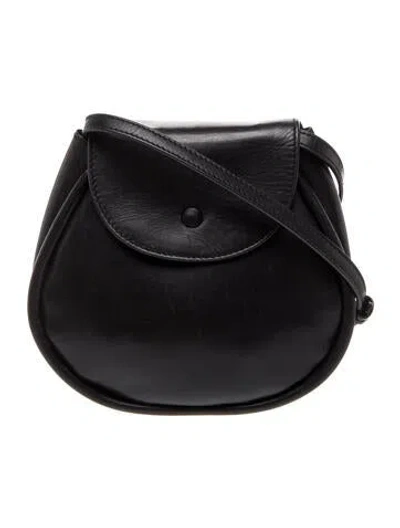 Pre-owned Khaite Leather Shoulder Bag In Black