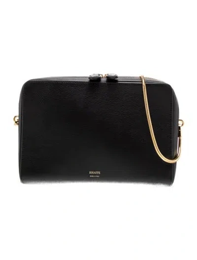 Pre-owned Khaite Leather Shoulder Bag In Black