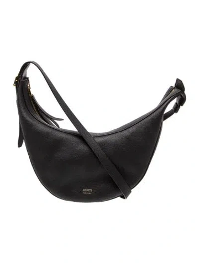 Pre-owned Khaite Leather Shoulder Bag In Black