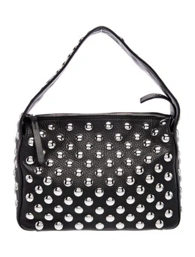 Pre-owned Khaite Leather Shoulder Bag In Black