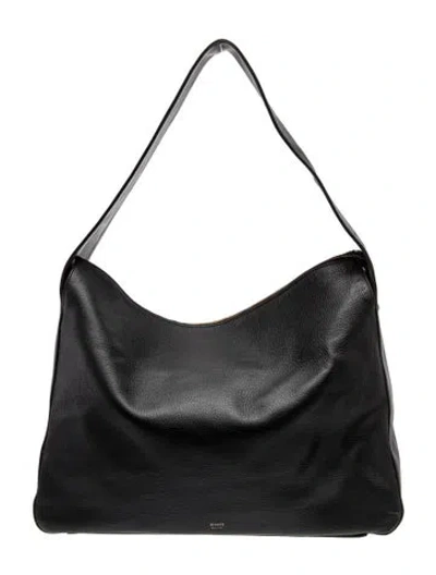 Pre-owned Khaite Leather Shoulder Bag In Black