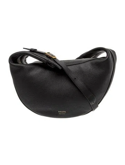 Pre-owned Khaite Leather Shoulder Bag In Black