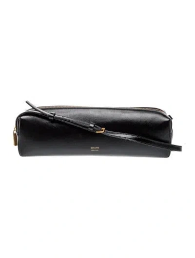Pre-owned Khaite Leather Shoulder Bag In Black