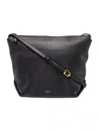 Pre-owned Khaite Leather Shoulder Bag In Black