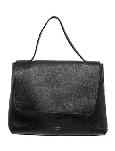 Pre-owned Khaite Leather Shoulder Bag In Black