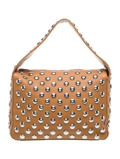 Pre-owned Khaite Leather Shoulder Bag In Neutral