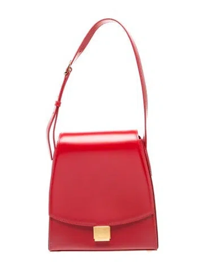 Pre-owned Khaite Leather Shoulder Bag In Red