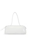 Khaite Simona Crackle Patent Leather Shoulder Bag In White