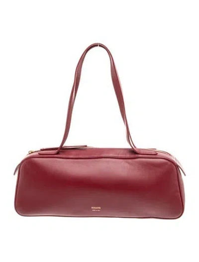 Pre-owned Khaite Leather Simona In Burgundy/red