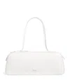 Khaite Simona Crackle Patent Leather Shoulder Bag In White