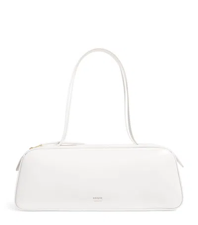 Khaite Simona Crackle Patent Leather Shoulder Bag In White