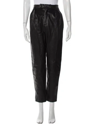Pre-owned Khaite Leather Skinny Leg Pants In Black