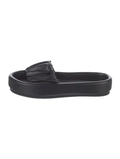 Pre-owned Khaite Leather Slides In Black