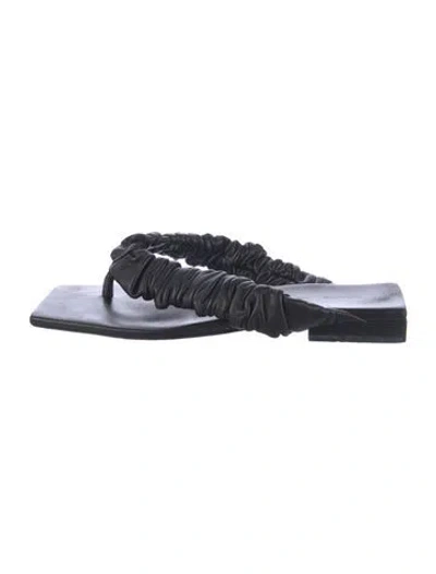 Pre-owned Khaite Leather Slides In Black