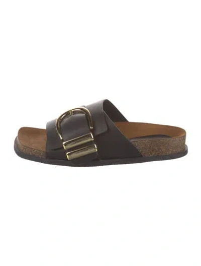 Pre-owned Khaite Leather Slides In Black
