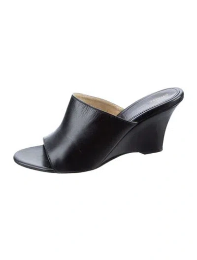 Pre-owned Khaite Leather Slides In Black