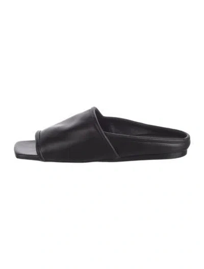 Pre-owned Khaite Leather Slides In Black