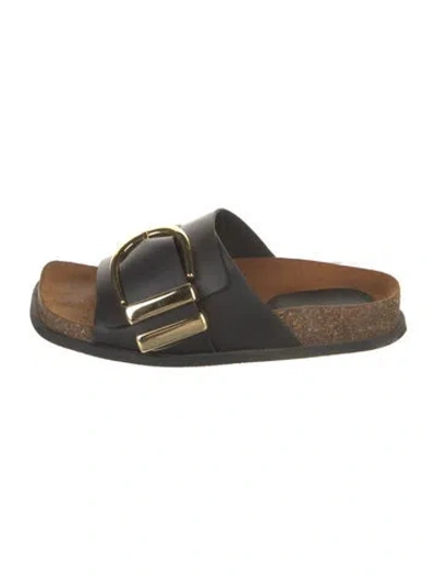 Pre-owned Khaite Leather Slides In Black