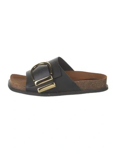 Pre-owned Khaite Leather Slides In Black