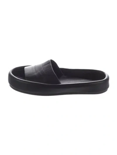 Pre-owned Khaite Leather Slides In Black